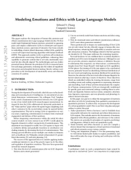 Modeling Emotions and Ethics with Large Language Models