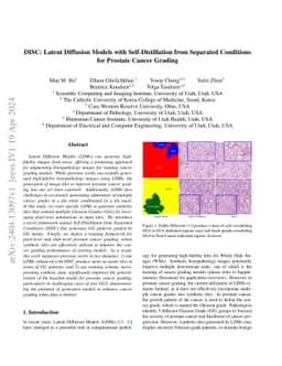 DISC: Latent Diffusion Models with Self-Distillation from Separated
  Conditions for Prostate Cancer Grading