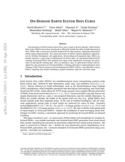 On-Demand Earth System Data Cubes