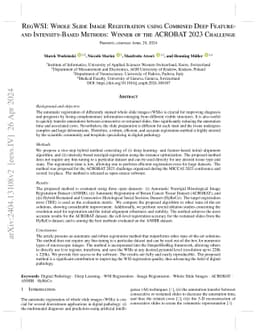 RegWSI: Whole Slide Image Registration using Combined Deep Feature- and
  Intensity-Based Methods: Winner of the ACROBAT 2023 Challenge