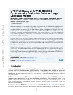 CyberSecEval 2: A Wide-Ranging Cybersecurity Evaluation Suite for Large
  Language Models
