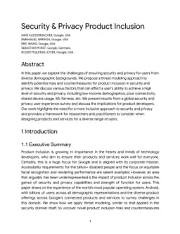 Security and Privacy Product Inclusion