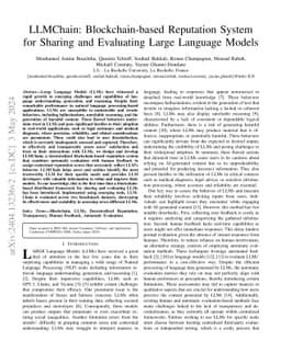 LLMChain: Blockchain-based Reputation System for Sharing and Evaluating
  Large Language Models