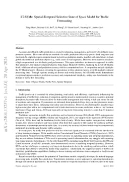ST-Mamba: Spatial-Temporal Selective State Space Model for Traffic Flow
  Prediction