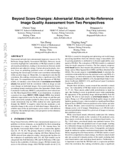 Beyond Score Changes: Adversarial Attack on No-Reference Image Quality
  Assessment from Two Perspectives