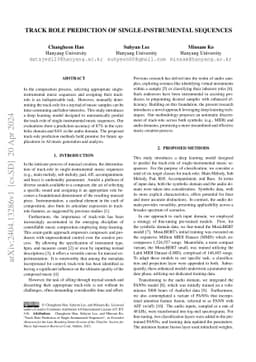 Track Role Prediction of Single-Instrumental Sequences
