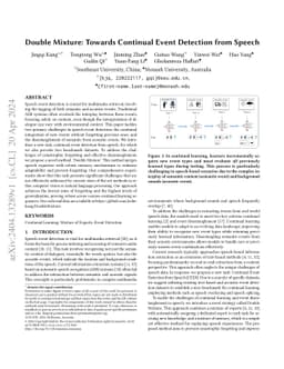 Double Mixture: Towards Continual Event Detection from Speech