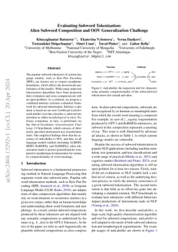 Evaluating Subword Tokenization: Alien Subword Composition and OOV
  Generalization Challenge