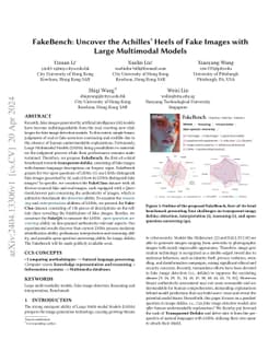 FakeBench: Uncover the Achilles' Heels of Fake Images with Large
  Multimodal Models