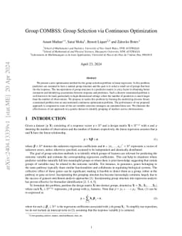 Group COMBSS: Group Selection via Continuous Optimization