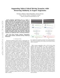 Augmenting Safety-Critical Driving Scenarios while Preserving Similarity
  to Expert Trajectories