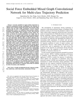 Social Force Embedded Mixed Graph Convolutional Network for Multi-class
  Trajectory Prediction