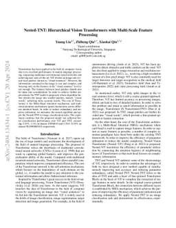 Nested-TNT: Hierarchical Vision Transformers with Multi-Scale Feature
  Processing
