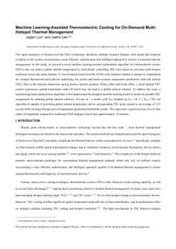 Machine Learning-Assisted Thermoelectric Cooling for On-Demand
  Multi-Hotspot Thermal Management