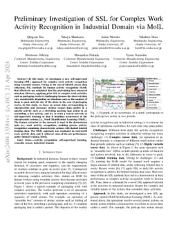 Preliminary Investigation of SSL for Complex Work Activity Recognition
  in Industrial Domain via MoIL