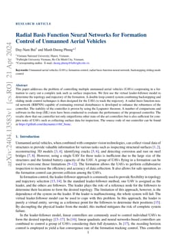 Radial Basis Function Neural Networks for Formation Control of Unmanned
  Aerial Vehicles