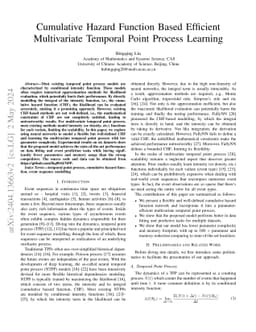Cumulative Hazard Function Based Efficient Multivariate Temporal Point
  Process Learning