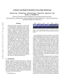 A Dataset and Model for Realistic License Plate Deblurring