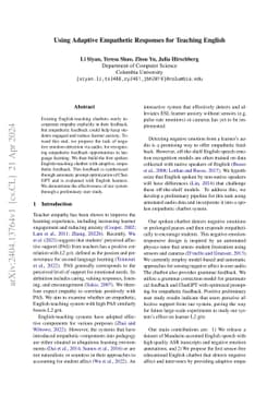 Using Adaptive Empathetic Responses for Teaching English