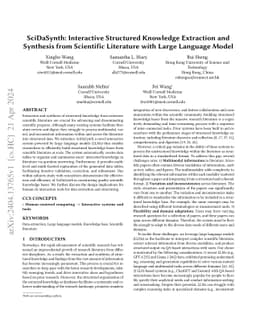 SciDaSynth: Interactive Structured Knowledge Extraction and Synthesis
  from Scientific Literature with Large Language Model