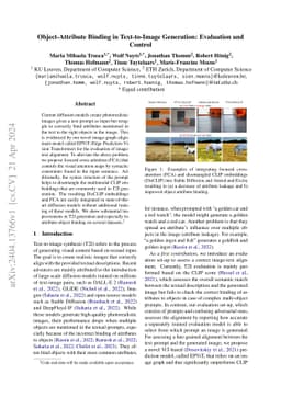 Object-Attribute Binding in Text-to-Image Generation: Evaluation and
  Control
