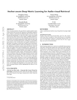 Anchor-aware Deep Metric Learning for Audio-visual Retrieval