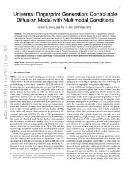 Universal Fingerprint Generation: Controllable Diffusion Model with
  Multimodal Conditions
