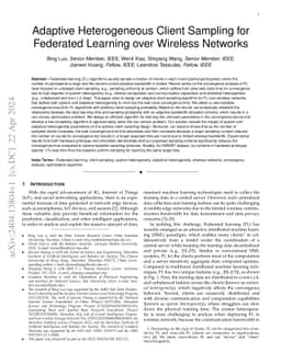 Adaptive Heterogeneous Client Sampling for Federated Learning over
  Wireless Networks
