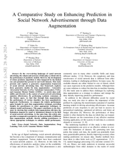 A Comparative Study on Enhancing Prediction in Social Network
  Advertisement through Data Augmentation