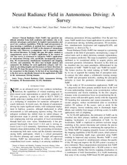 Neural Radiance Field in Autonomous Driving: A Survey