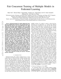 Fair Concurrent Training of Multiple Models in Federated Learning