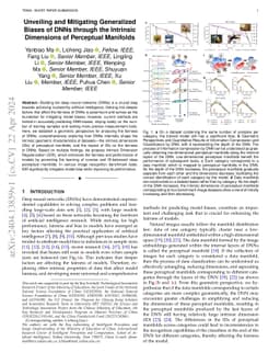 Unveiling and Mitigating Generalized Biases of DNNs through the
  Intrinsic Dimensions of Perceptual Manifolds