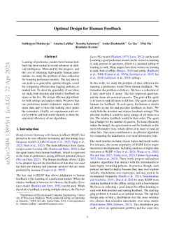 Optimal Design for Human Feedback