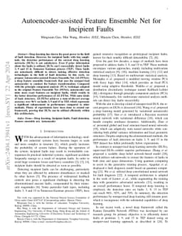 Autoencoder-assisted Feature Ensemble Net for Incipient Faults