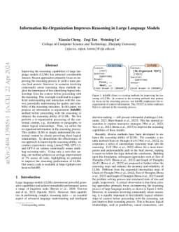 Information Re-Organization Improves Reasoning in Large Language Models