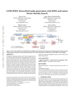 LVNS-RAVE: Diversified audio generation with RAVE and Latent Vector
  Novelty Search