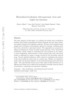 Hierarchical localization with panoramic views and triplet loss
  functions
