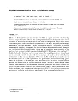 Physics-based reward driven image analysis in microscopy