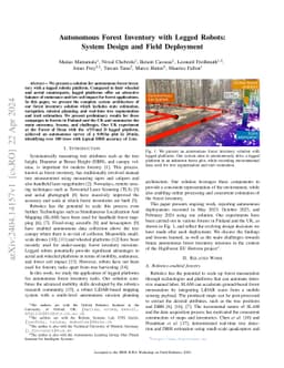 Autonomous Forest Inventory with Legged Robots: System Design and Field
  Deployment