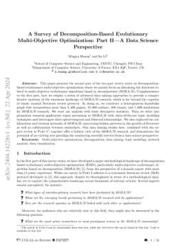 A Survey of Decomposition-Based Evolutionary Multi-Objective
  Optimization: Part II -- A Data Science Perspective