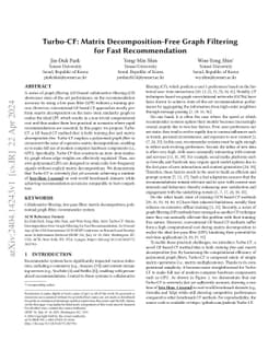 Turbo-CF: Matrix Decomposition-Free Graph Filtering for Fast
  Recommendation