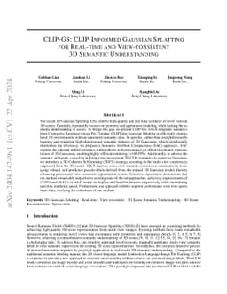CLIP-GS: CLIP-Informed Gaussian Splatting for Real-time and
  View-consistent 3D Semantic Understanding