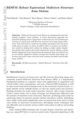 RESFM: Robust Equivariant Multiview Structure from Motion