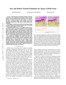 Fast and Robust Normal Estimation for Sparse LiDAR Scans