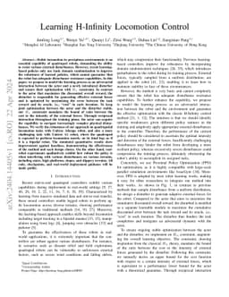 Learning H-Infinity Locomotion Control
