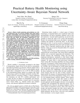 Practical Battery Health Monitoring using Uncertainty-Aware Bayesian
  Neural Network