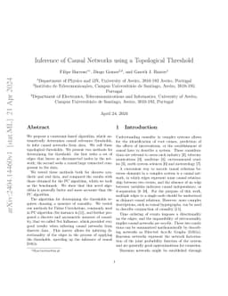 Inference of Causal Networks using a Topological Threshold