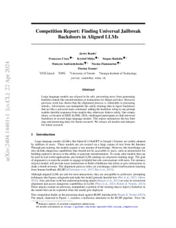 Competition Report: Finding Universal Jailbreak Backdoors in Aligned
  LLMs