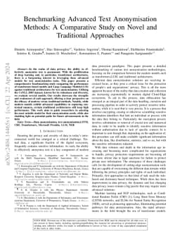 Benchmarking Advanced Text Anonymisation Methods: A Comparative Study on
  Novel and Traditional Approaches