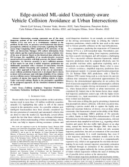 Edge-Assisted ML-Aided Uncertainty-Aware Vehicle Collision Avoidance at
  Urban Intersections